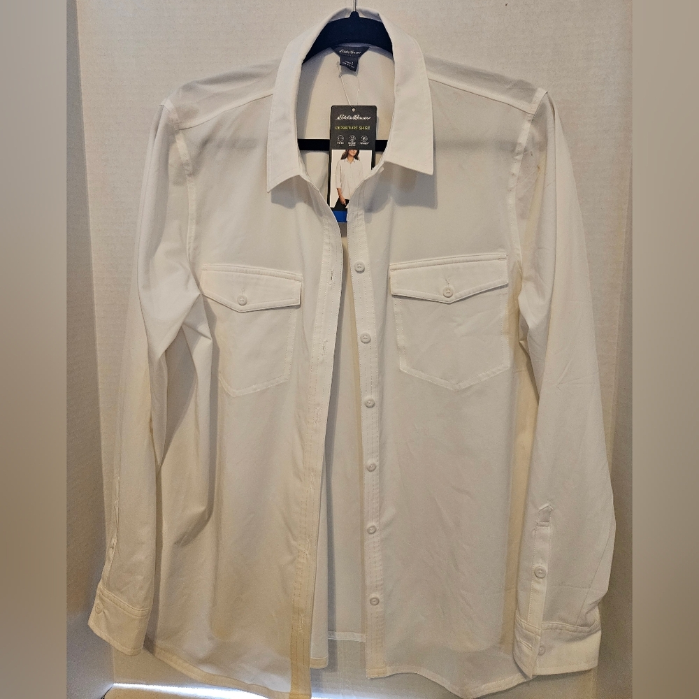 Eddie Bauer White Button-Up Shirt